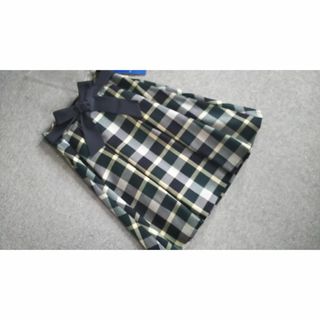 ブルーレーベルクレストブリッジ(BLUE LABEL CRESTBRIDGE)の新品　ブルーレーベルクレストブリッジ　チェックウールスカート36　緑28600円(ひざ丈スカート)