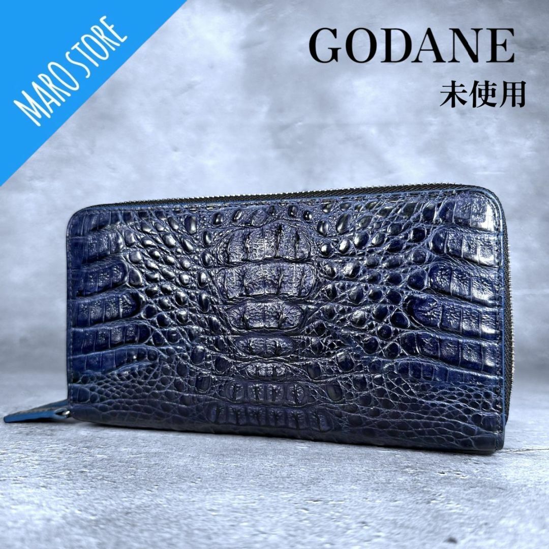 【未使用】GODANE カイマン クロコダイル ワニ ダブル ラウンド 長財布