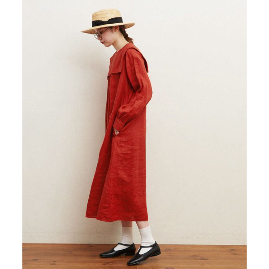 fig London - morning LINEN sailor dress(tomato)の通販 by ...