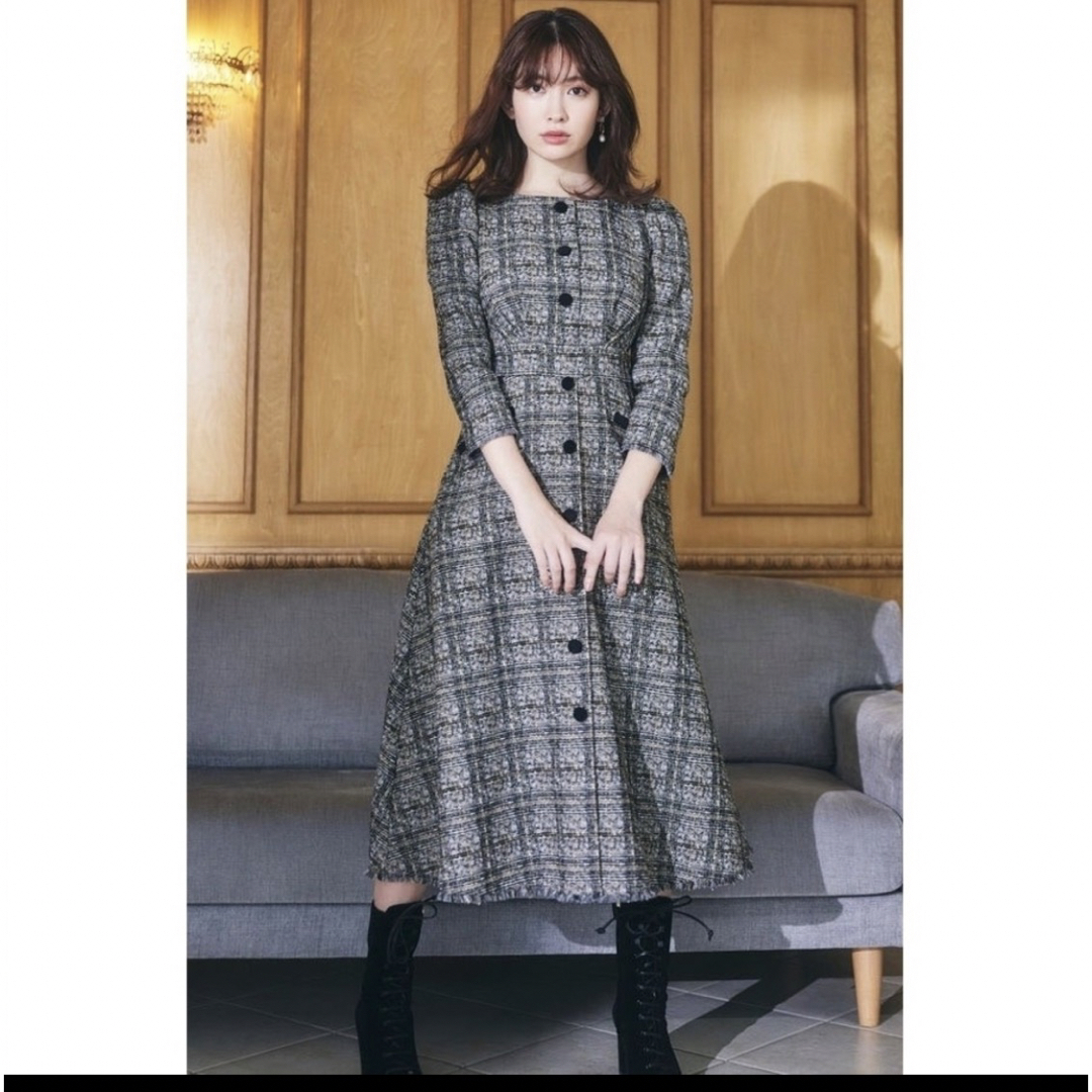 Herlipto Classic Tweed Midi Dress