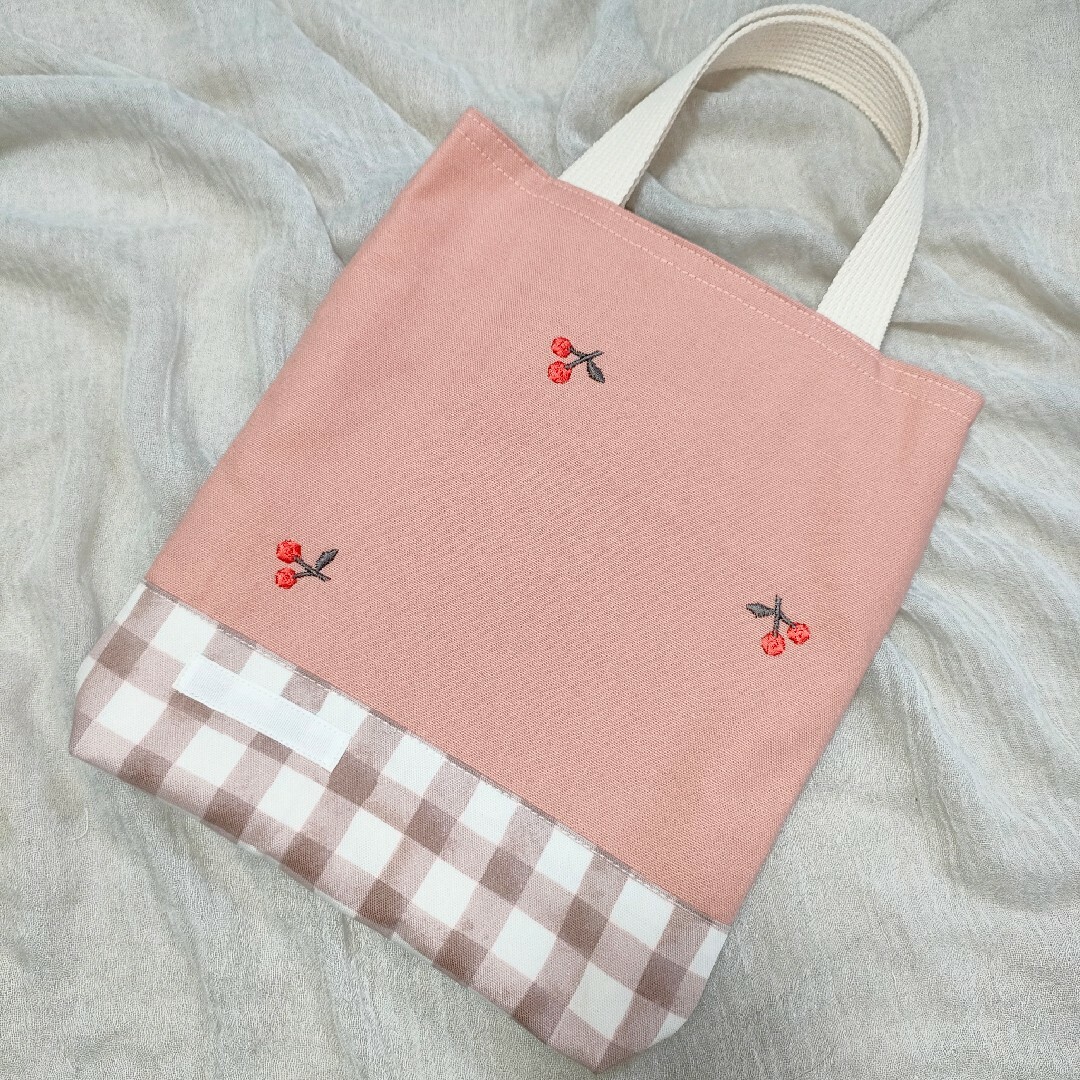 入園入学セット さくらんぼ×ピンク レッスンバッグ 体操着袋 上履き入れ