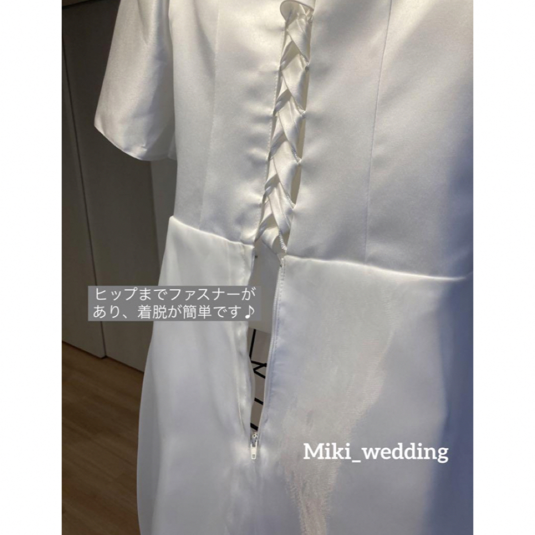 ✴︎人気✴︎ホワイト サテン ウェディングドレス 韓国風 レディースのフォーマル/ドレス(ウェディングドレス)の商品写真