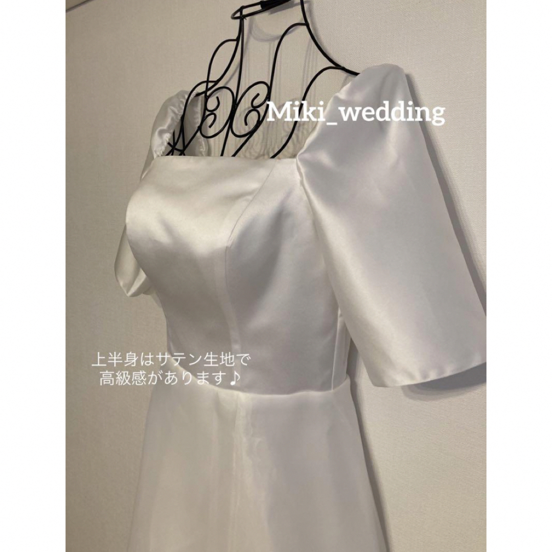 ✴︎人気✴︎ホワイト サテン ウェディングドレス 韓国風 レディースのフォーマル/ドレス(ウェディングドレス)の商品写真