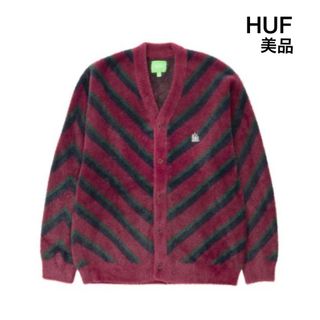 ハフ(HUF)の美品 HUF CHEVRON KNIT CARDIGAN ハフ カーディガン(カーディガン)