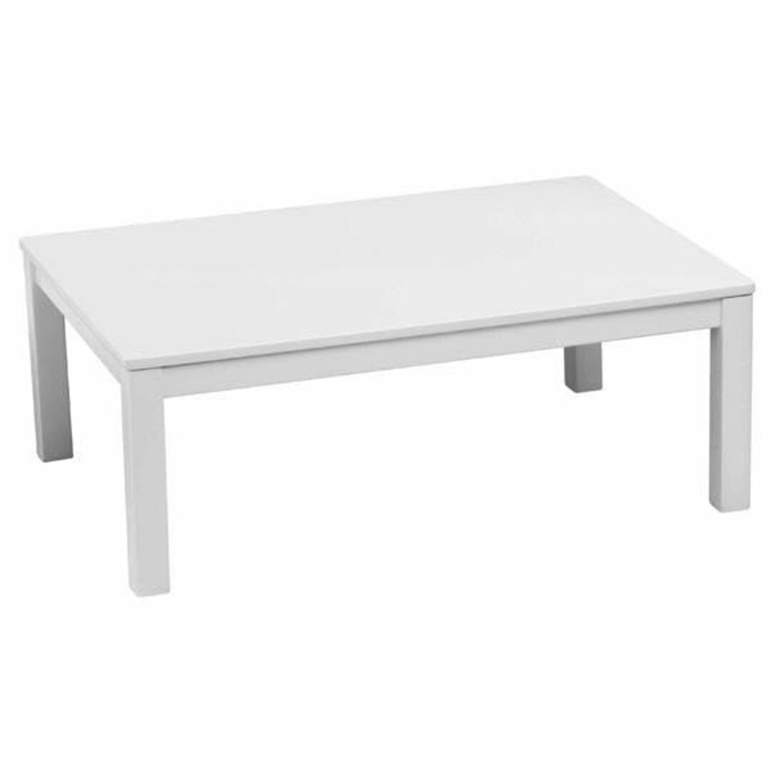 こたつ 105幅長方形 コタツテーブル チャーリー ホワイト色（白色）