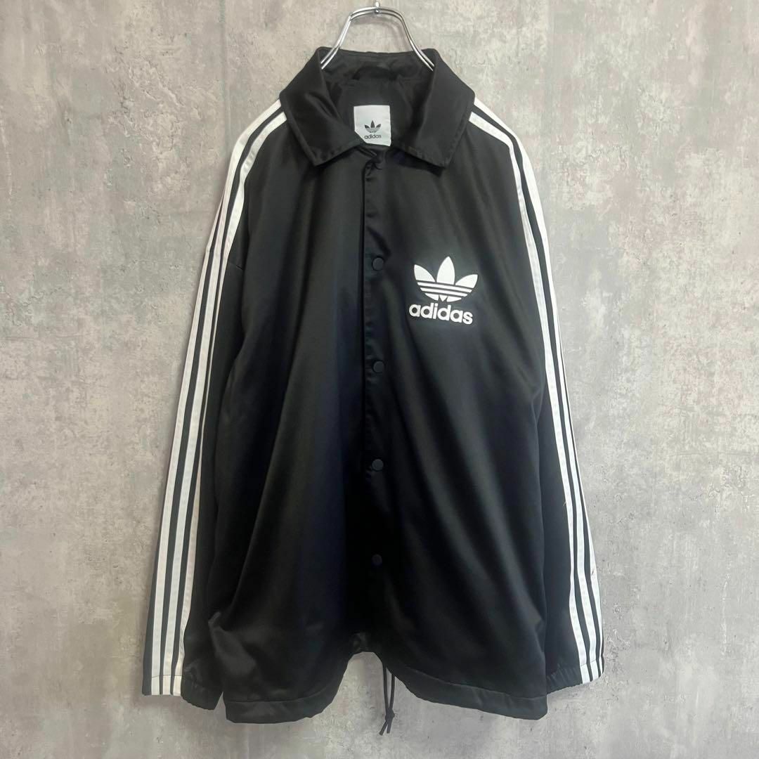 adidas　アディダス　サテンコーチジャケット　サイズL