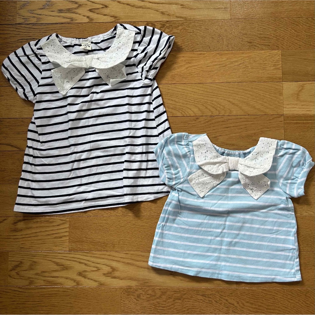 ピューピルハウス　Tシャツ　姉妹お揃い　80 110 キッズ/ベビー/マタニティのキッズ服女の子用(90cm~)(Tシャツ/カットソー)の商品写真