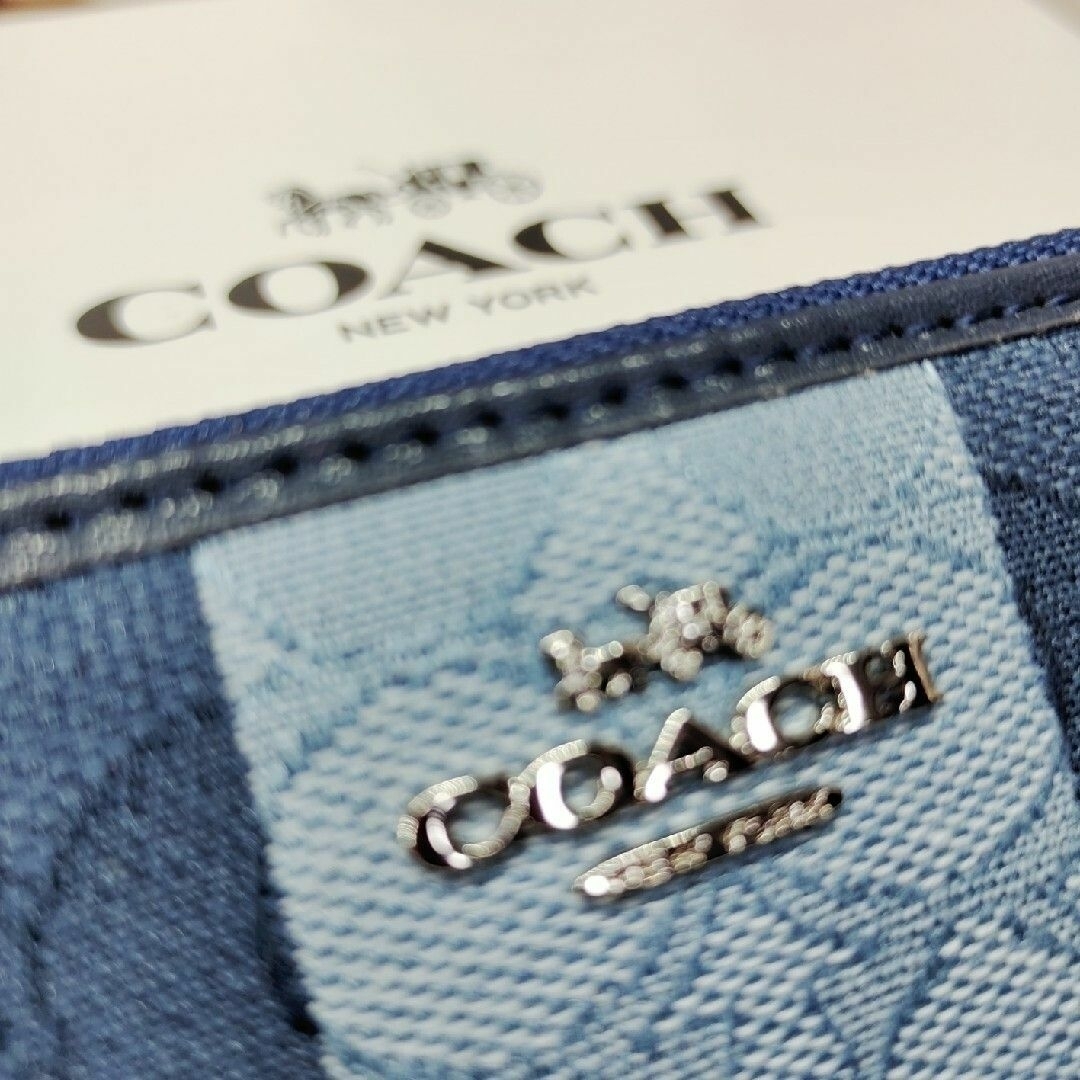 ⏹️未使用■COACH コーチ C8313 ブルー 長財布 ストライプ 5