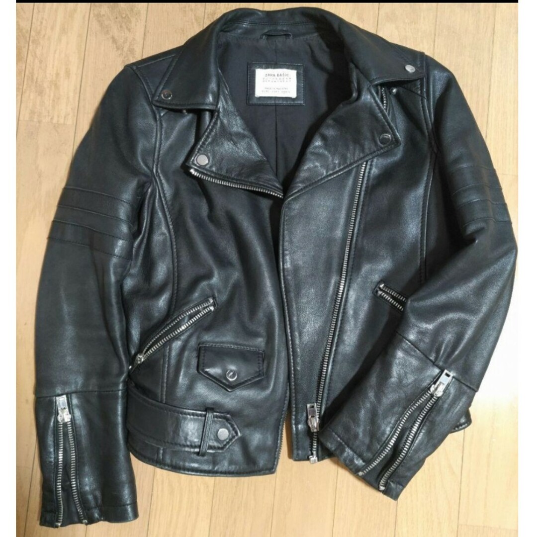 ZARA - ZARA リアルレザーライダースジャケットの通販 by kooos shop
