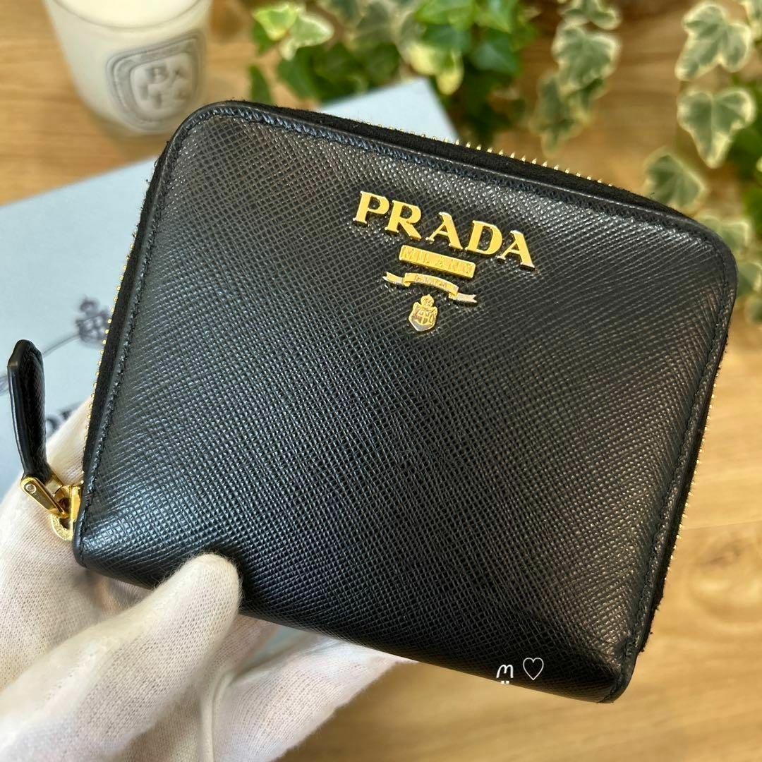 最終値下げ】PRADA 財布 ブラック 2つ折り - 折り財布