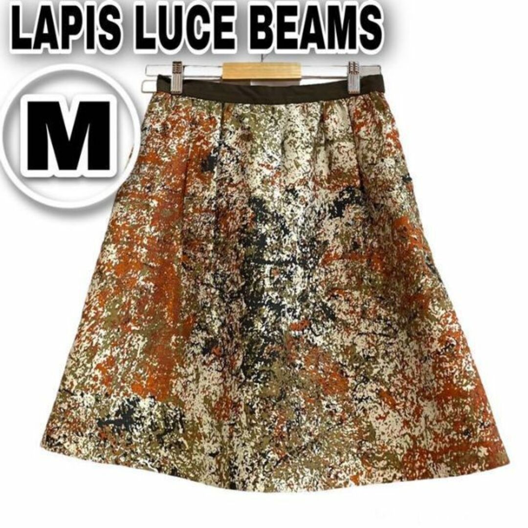 LAPIS LUCE BEAMS ミニ フレアスカート 総柄 38 M レディースのスカート(ミニスカート)の商品写真