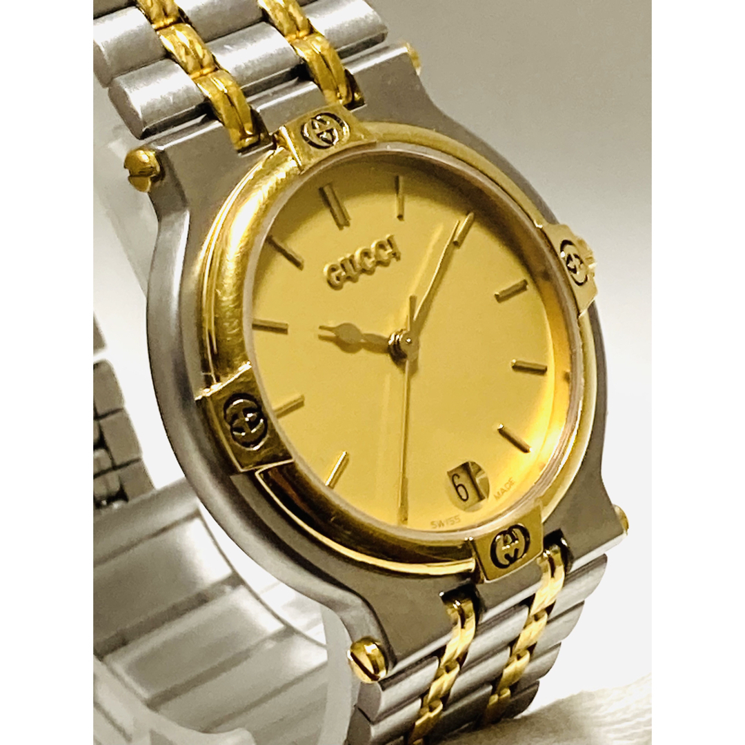 Gucci - 美品! GUCCI グッチ 電池新品 デイト付き ユニセックスサイズ
