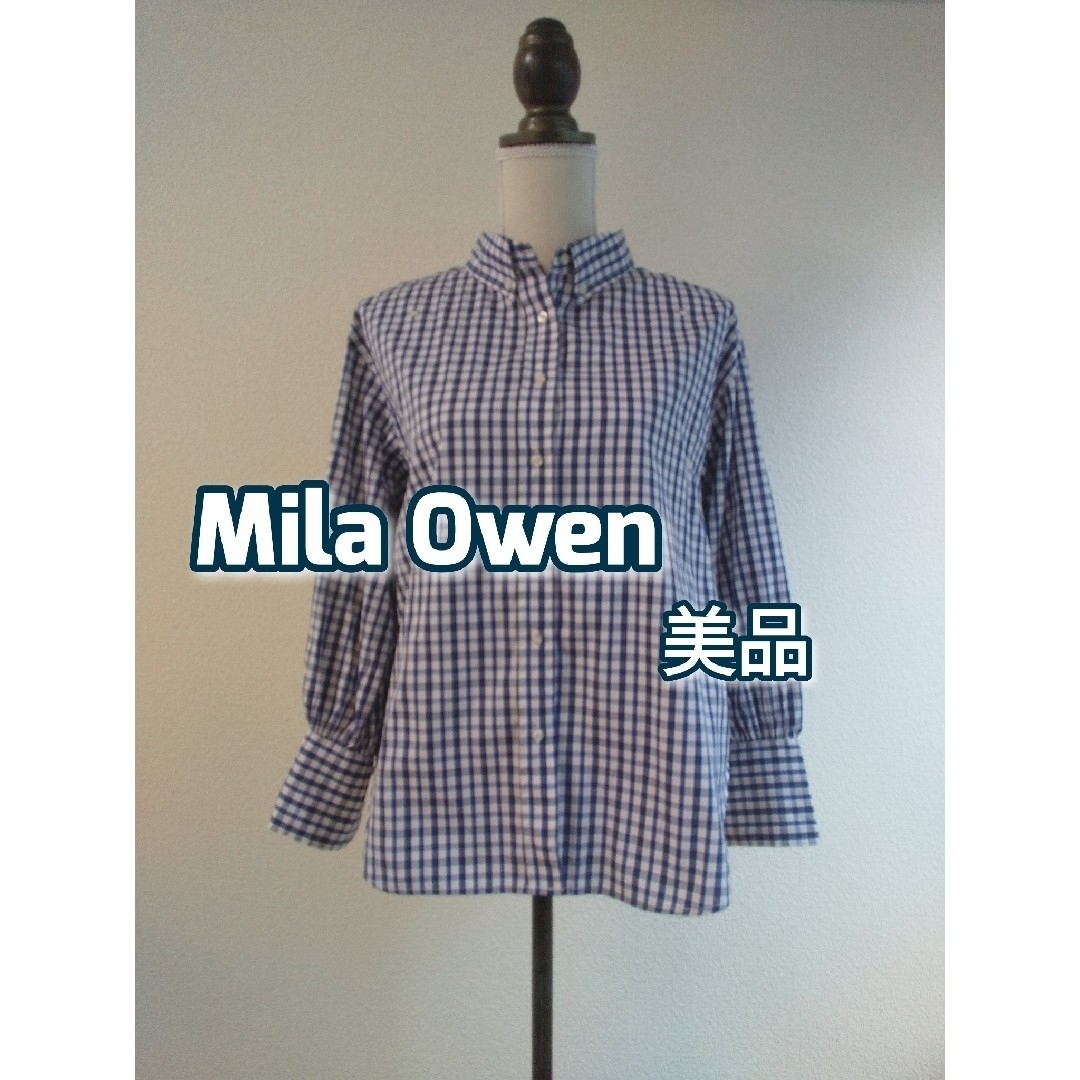 Mila Owen(ミラオーウェン)の【美品】Mila Owen　ゆったりサイズ　チェックシャツ　長袖シャツ レディースのトップス(シャツ/ブラウス(長袖/七分))の商品写真