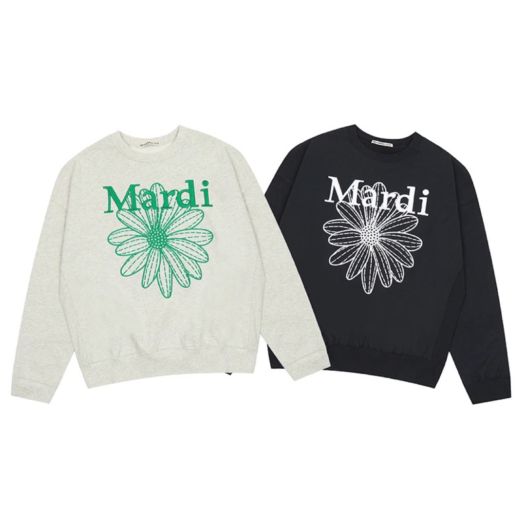Mardi Mercredi マルディメクル 刺繍 トレーナー グレーグリーン Mardi Mercredi マルディメクル 刺繍 トレーナー グレーグリーン