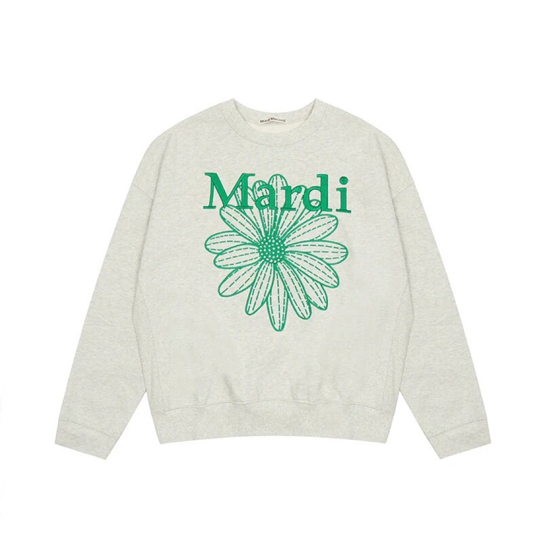 Mardi Mercredi マルディメクル 刺繍 トレーナー グレーグリーン Mardi Mercredi マルディメクル 刺繍 トレーナー グレーグリーン