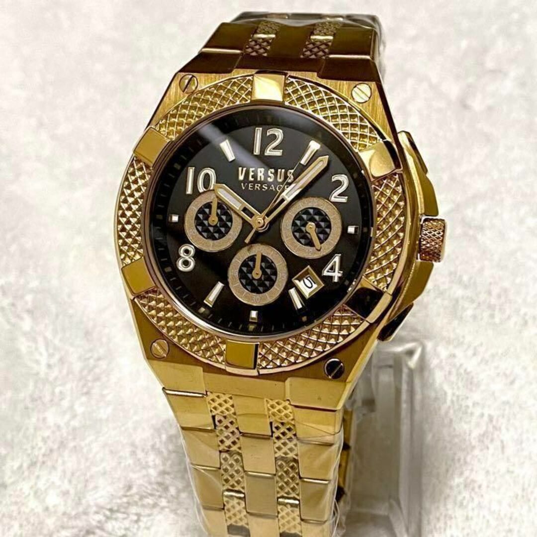 VERSACE - 【新品箱付き】ヴェルサーチ メンズ腕時計 ゴールド