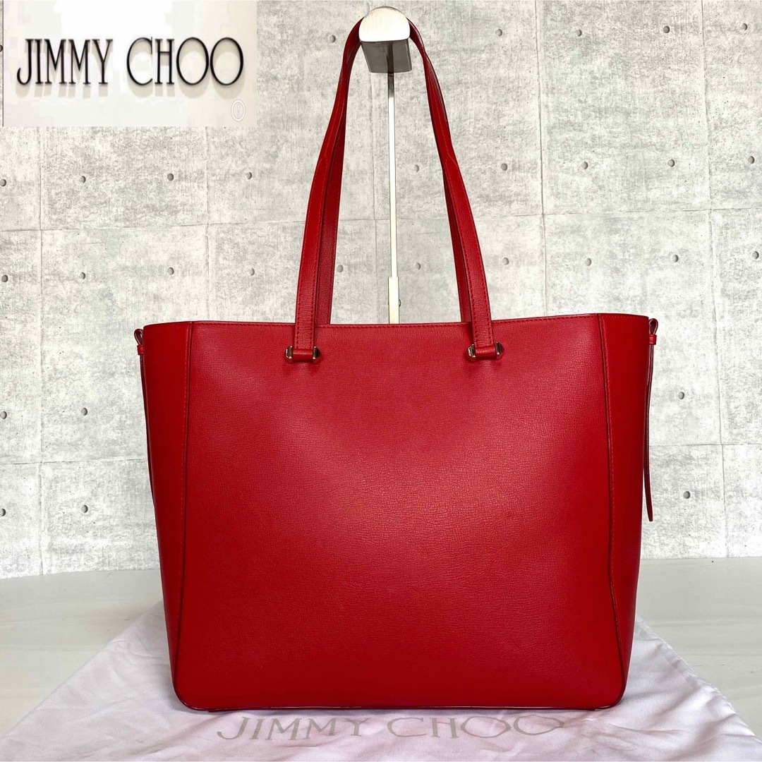 JIMMY CHOO - 【美品】JIMMY CHOO VARENNE RED JC TOTE BAGの通販 by