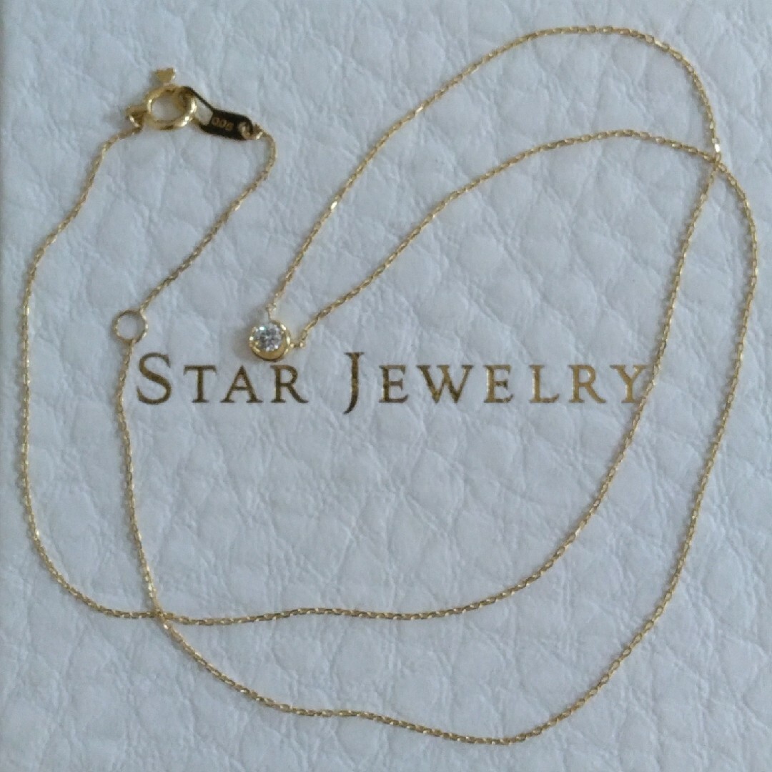 STAR JEWELRY(スタージュエリー)のスタージュエリー K18 ダイヤモンド ネックレス ムーン 照り 輝き 美品 レディースのアクセサリー(ネックレス)の商品写真