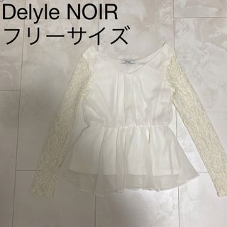 デイライルノアール(Delyle NOIR)の【美品】Delyle NOIR 花柄レース ホワイトトップス【きれいめコーデ】(シャツ/ブラウス(長袖/七分))