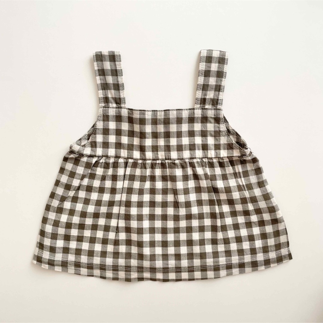 organic zoo  Olive Gingham Dolce Top