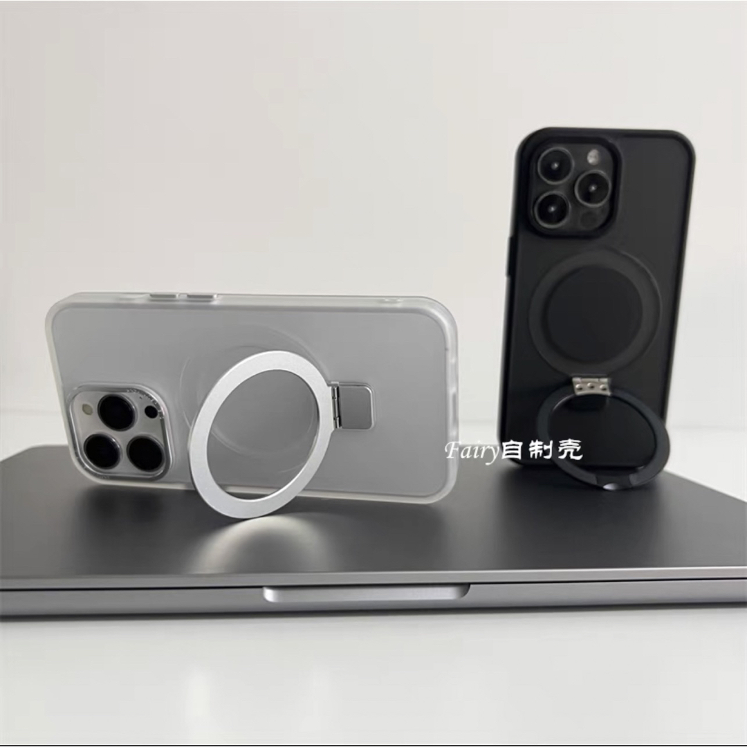 ☆スタンド付き☆iPhone 15plus 　MagSafe 対応 ネイビー スマホ/家電/カメラのスマホアクセサリー(iPhoneケース)の商品写真