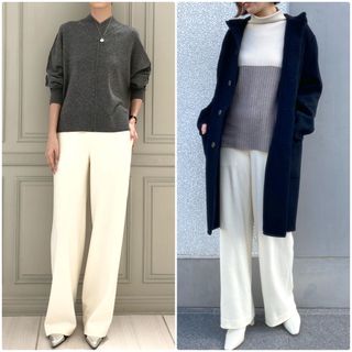 theory - 新品 theory 21AW ウール100% 暖かパンツ ウォッシャブル 白