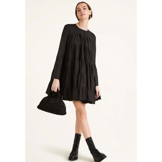 マーレット(Merlette)のmarlette SOLIMAN DRESSティアードワンピース　美品XS(ミニワンピース)