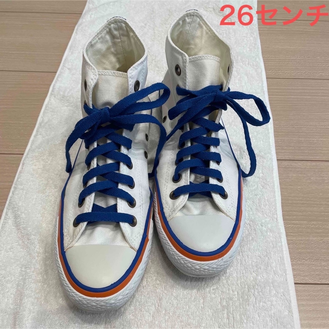 converse【converse all star】26.0 ハイカット　白　花柄ワンポイント