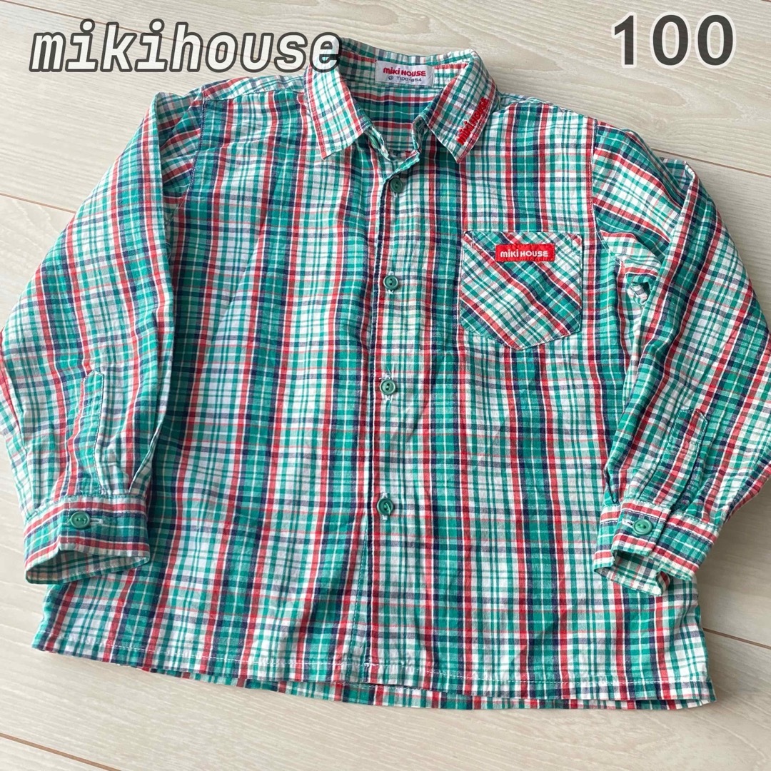 mikihouse - mikihouse ミキハウス 長袖チェックシャツ 100サイズ