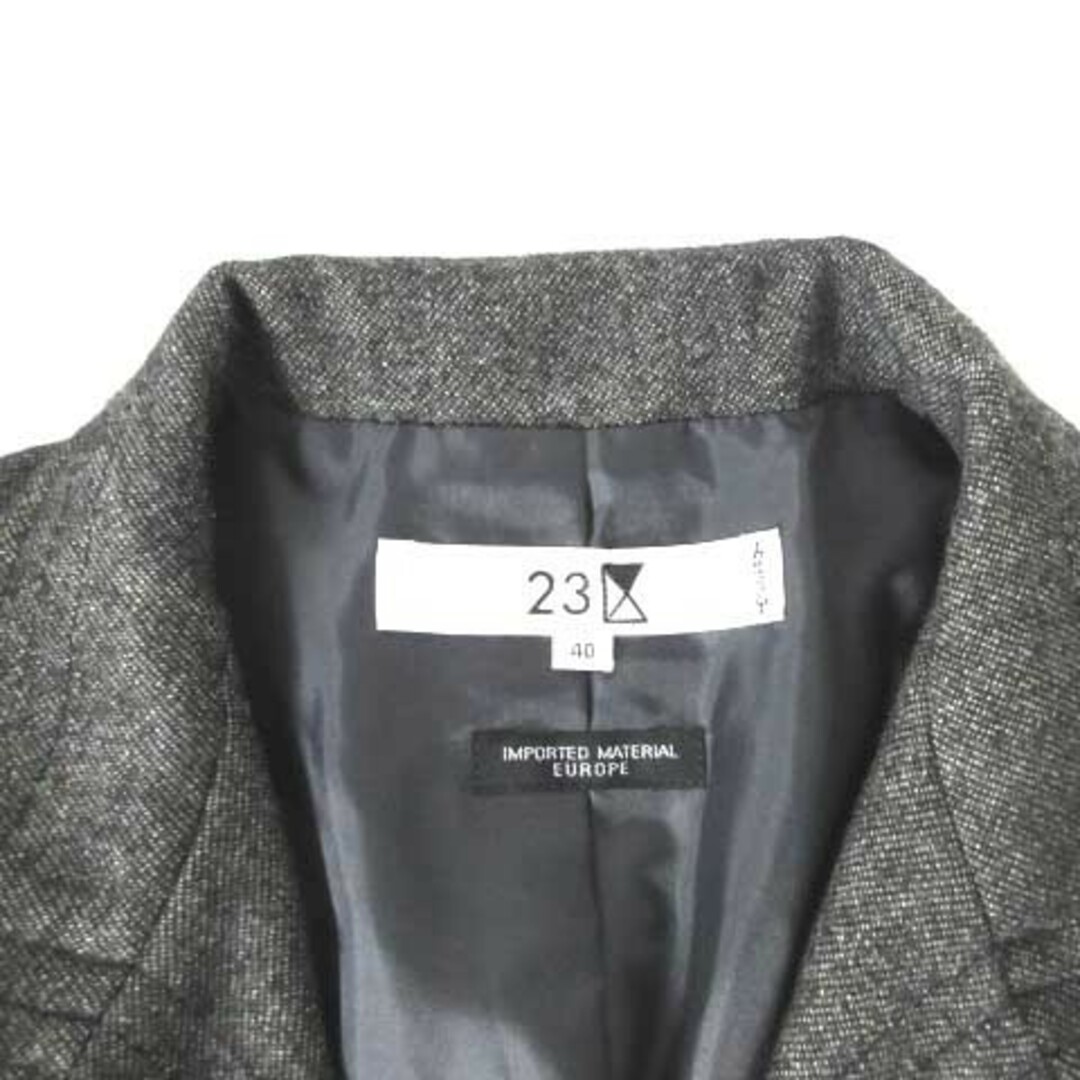 23区 オンワード樫山 スカート スーツ セットアップ チャコールグレー 40