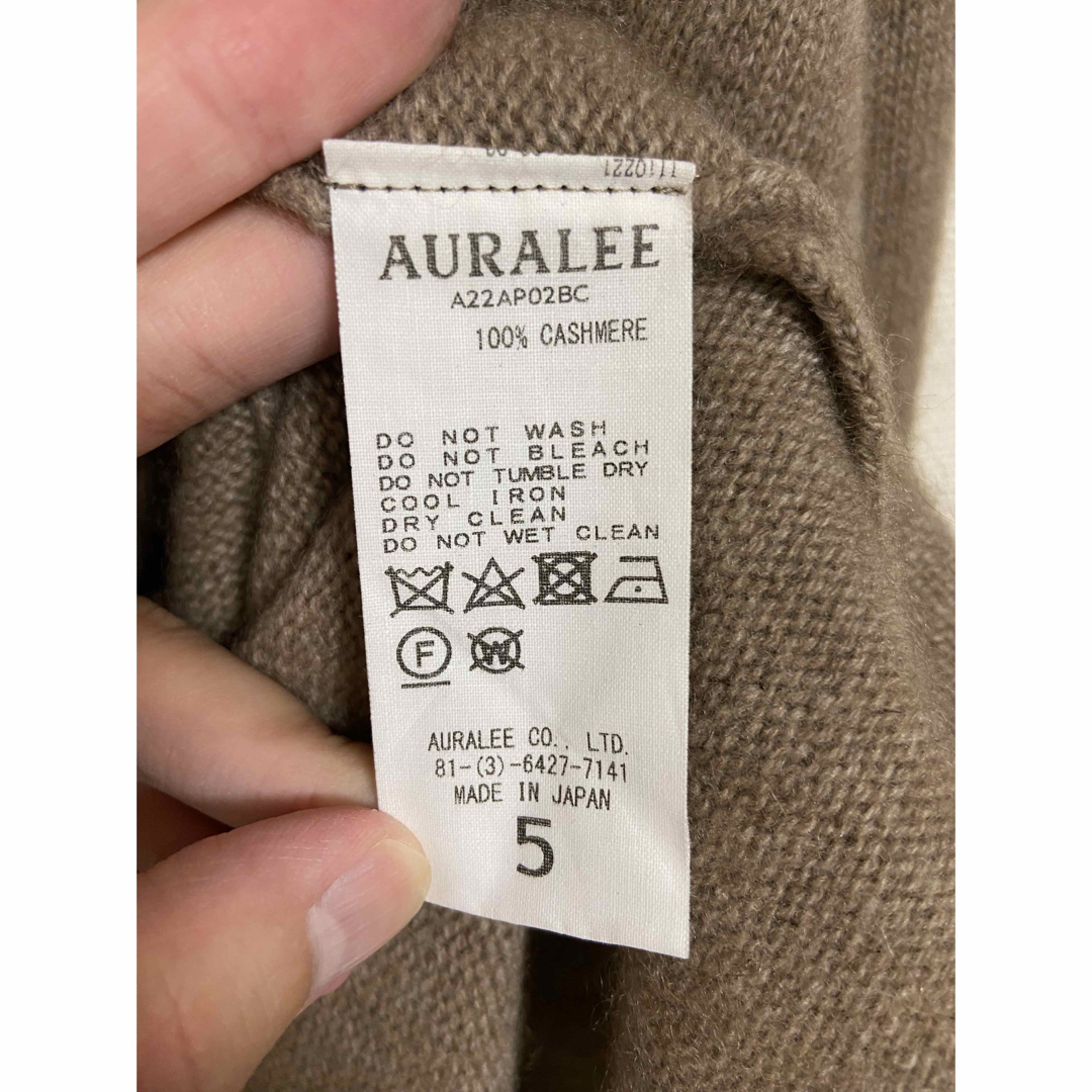 22AW ベビーカシミヤ ニット ブラウン オーラリー 5