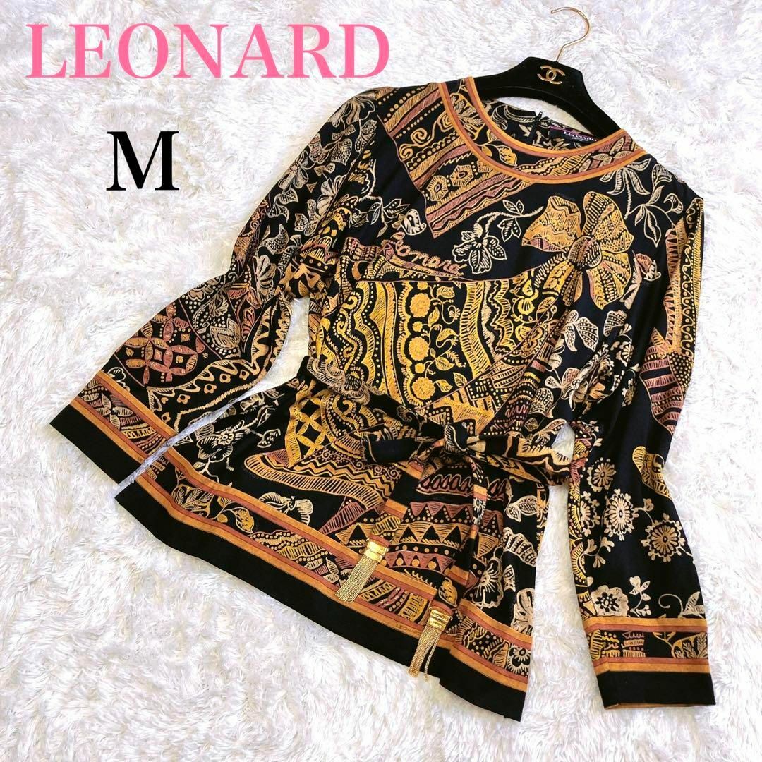 LEONARD - 極美品 レオナール プルオーバー M シルク ウール 花柄