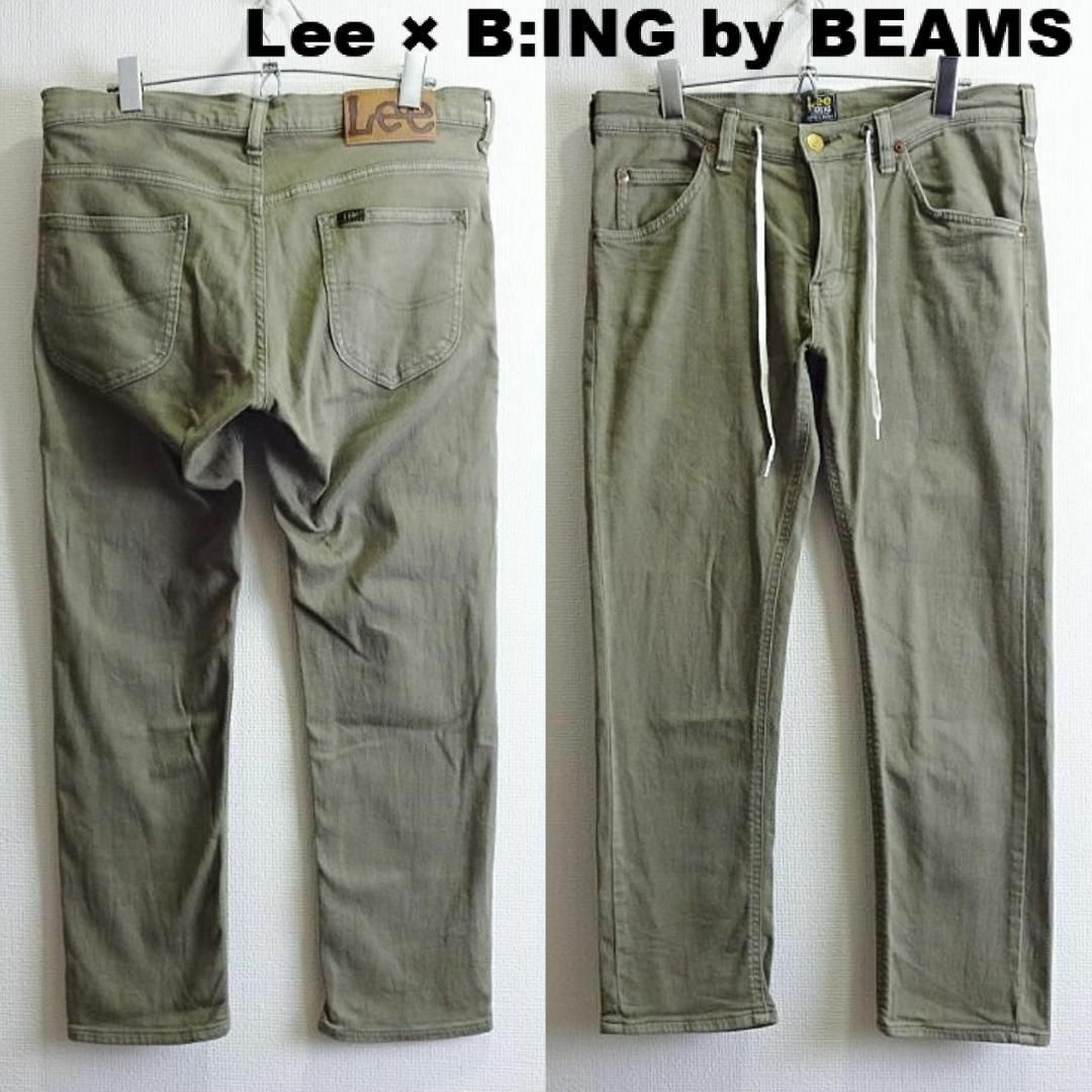 Lee × BEAMS　アンクルパンツ　W84cm　強ストレッチ　カーキ