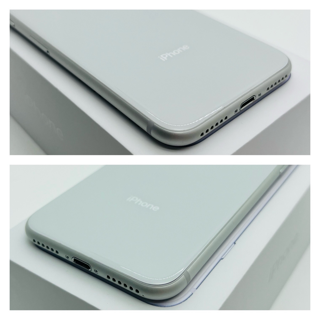 美品 100% iPhone 8 シルバー 256 GB SIMフリー 本体 - スマートフォン本体