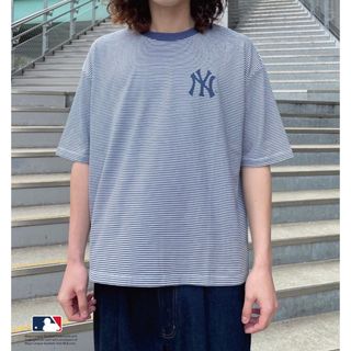 メジャーリーグベースボール(MLB)のMLB エムエルビーボーダーバックプリントロゴTシャツ(Tシャツ(半袖/袖なし))