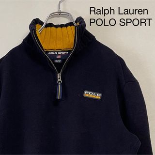 ラルフローレン(Ralph Lauren)の美品 90s Ralph Lauren POLO SPORTジップアップニット(ニット/セーター)