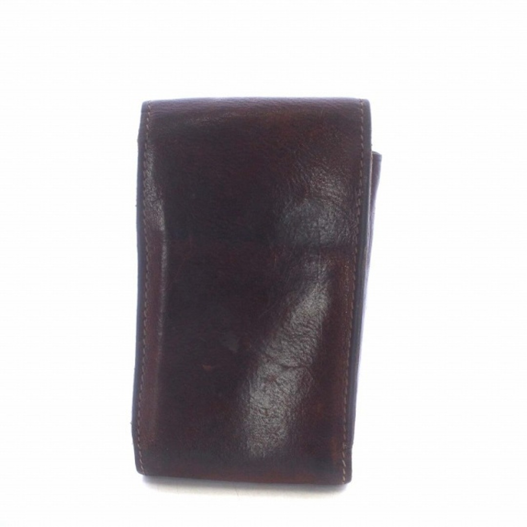 IL BISONTE シガレットケース タバコケース レザー ロゴ刻印 茶色 美品 ILBISONTE イルビゾンテ レザー シガーケース 黒 本革 刻印