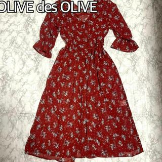 オリーブデオリーブ(OLIVEdesOLIVE)の【大人気完売商品♡オリーブデオリーブ】花柄　ワンピース　羽織り　シースルー(ロングワンピース/マキシワンピース)