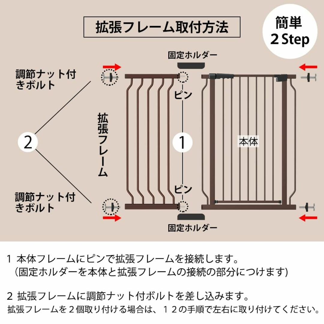 Seogva ベビーゲート ハイタイプ 高さ103cm 拡張フレーム付き 自動ロの