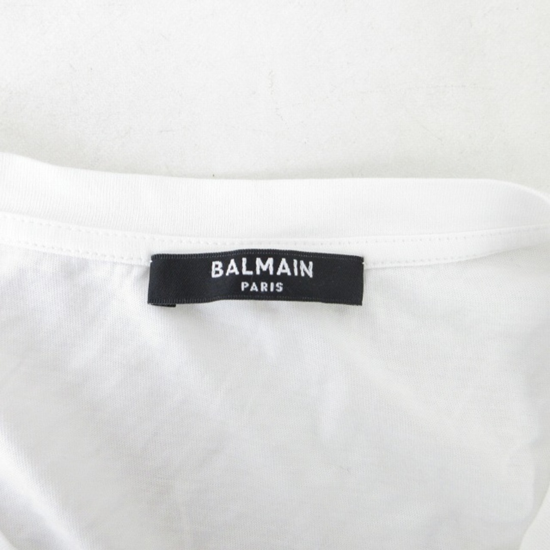 BALMAIN(バルマン)のバルマン Tシャツ カットソー 金ボタン 半袖 白 L ECM ★AA☆ レディースのトップス(Tシャツ(半袖/袖なし))の商品写真