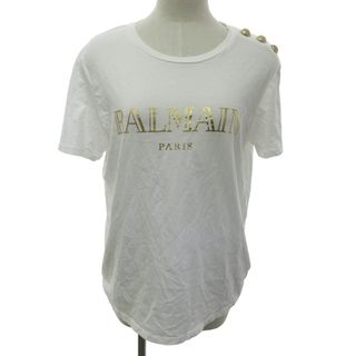 バルマン(BALMAIN)のバルマン Tシャツ カットソー 金ボタン 半袖 白 L ECM ★AA☆(Tシャツ(半袖/袖なし))