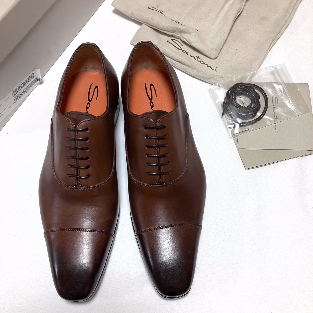 新品 UK7 santoni ストレートチップ 革靴 9906 2