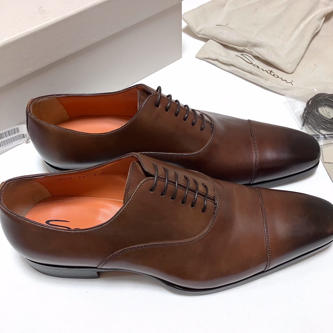 新品 UK7 santoni ストレートチップ 革靴 9915 - ドレス/ビジネス