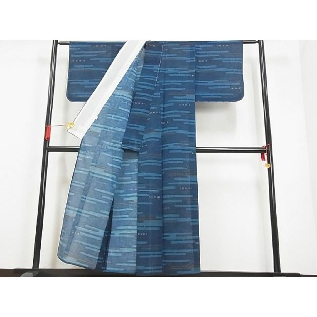 平和屋川間店■夏物　小紋　紗　エ霞文　着丈152cm　裄丈62cm　洗える着物　未使用　A-ck3663 レディースの水着/浴衣(着物)の商品写真