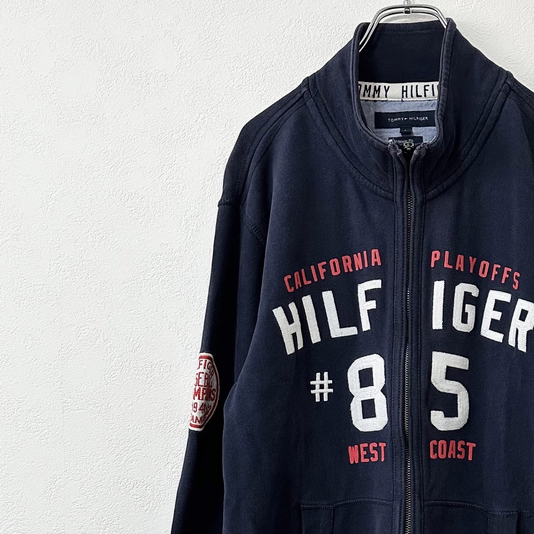 TOMMY HILFIGER(トミーヒルフィガー)のトミーヒルフィガー★ジップスウェット★トラックジャケット★ネイビー/紺白赤★L メンズのトップス(ジャージ)の商品写真