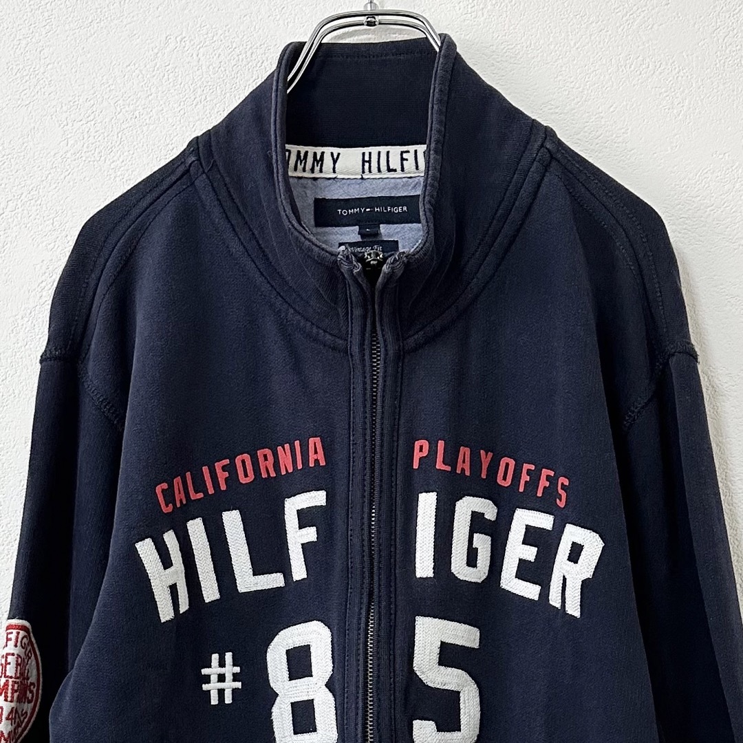 TOMMY HILFIGER(トミーヒルフィガー)のトミーヒルフィガー★ジップスウェット★トラックジャケット★ネイビー/紺白赤★L メンズのトップス(ジャージ)の商品写真