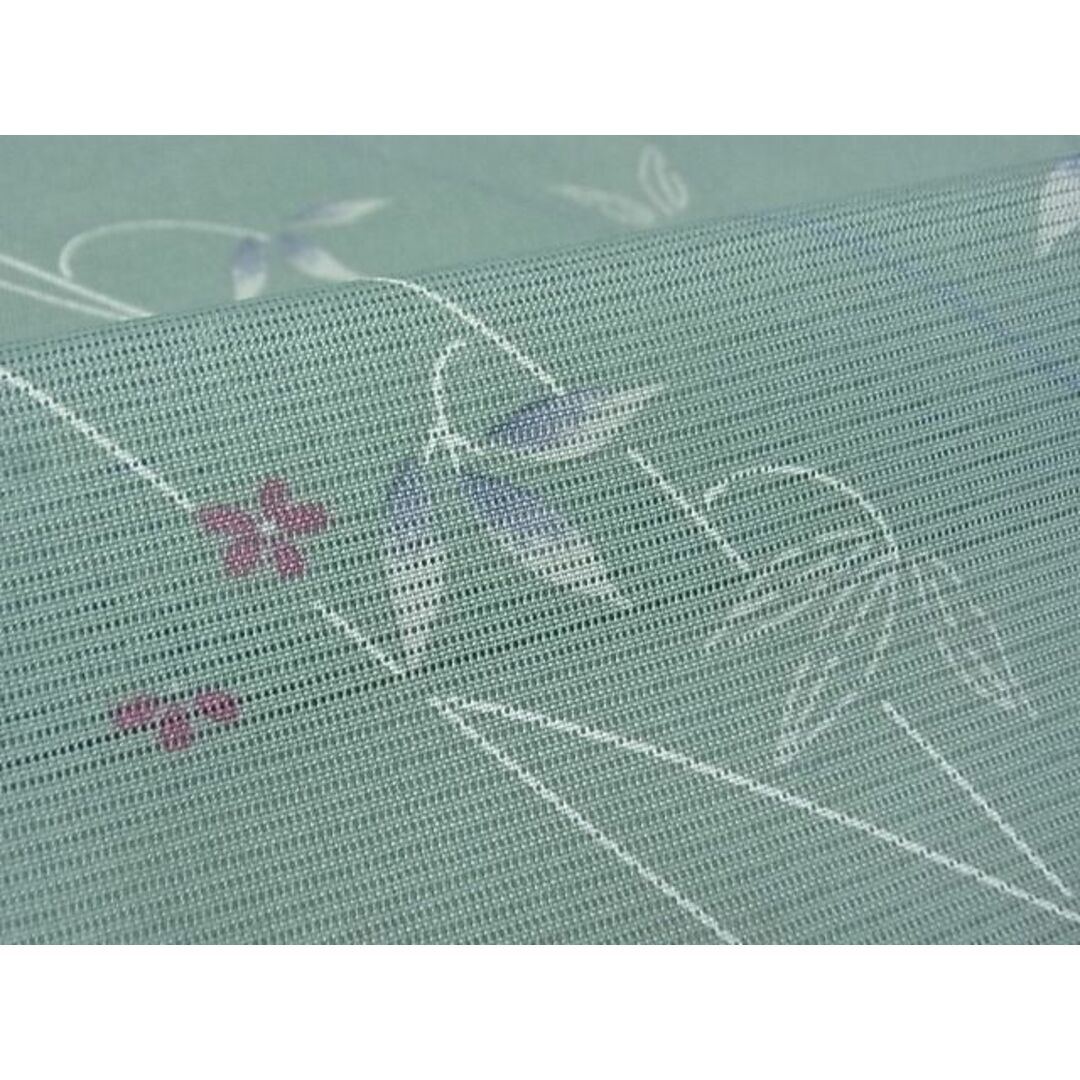 平和屋-こころ店■夏物 小紋 絽 花格子 着丈155cm 裄丈62.5cm 洗える着物 A-ma6879
