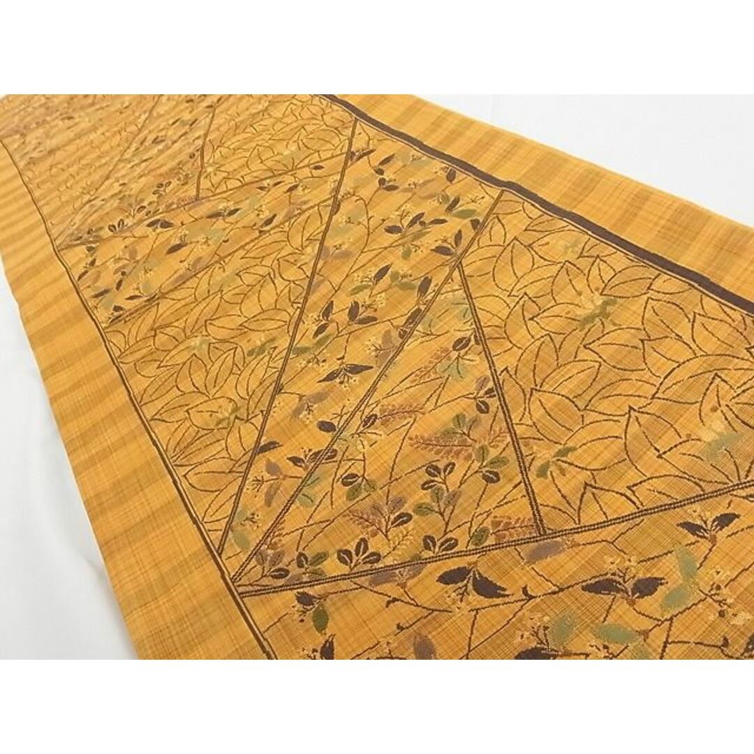 平和屋-こころ店■京の名工 染匠越後屋通博 六通柄袋帯 唐織 短冊花文 正絹 逸品 A-ck5207