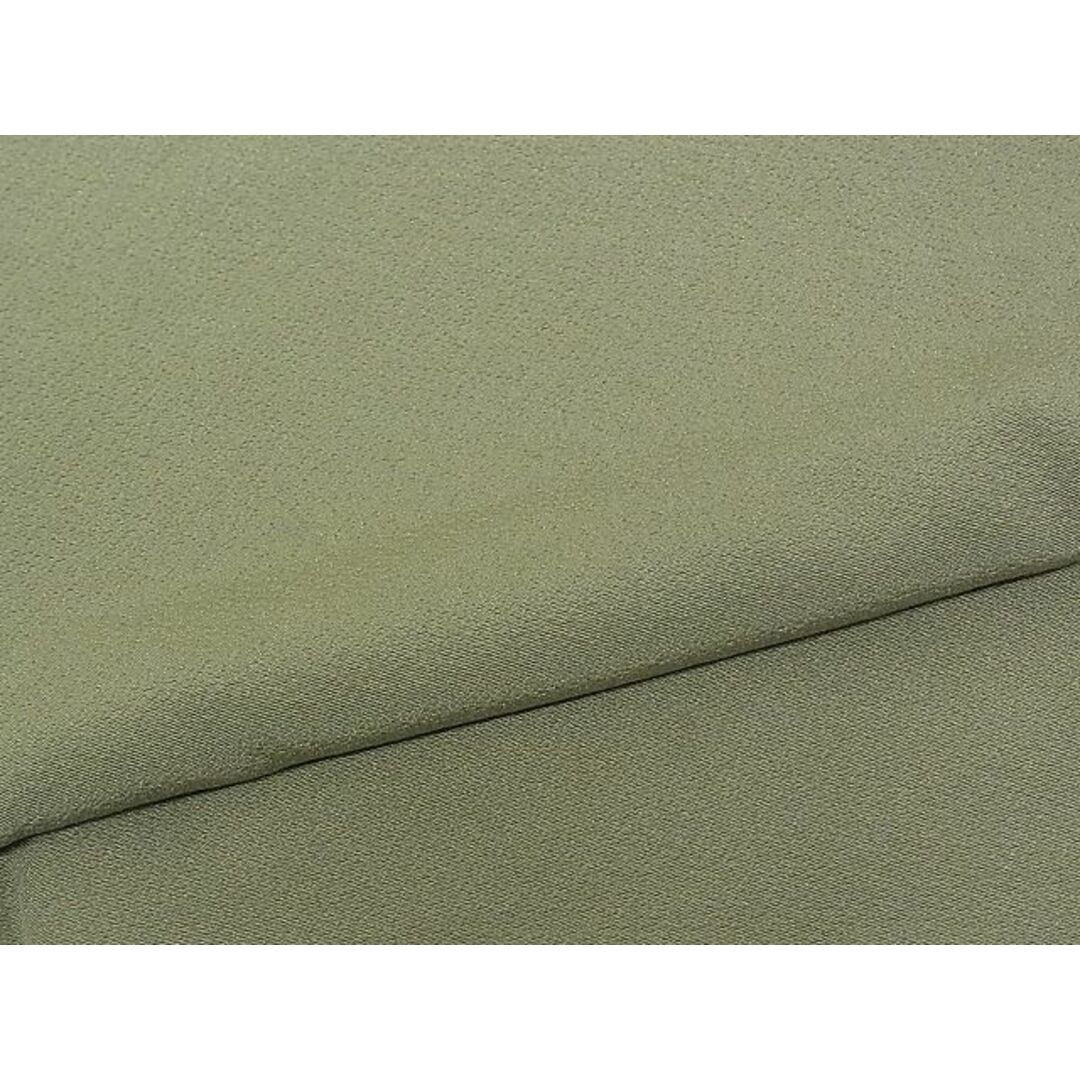 平和屋-こころ店■上質な色無地 草花丸地紋 四君子 金色 着丈167cm 裄丈65.5cm 正絹 逸品 A-ta5305