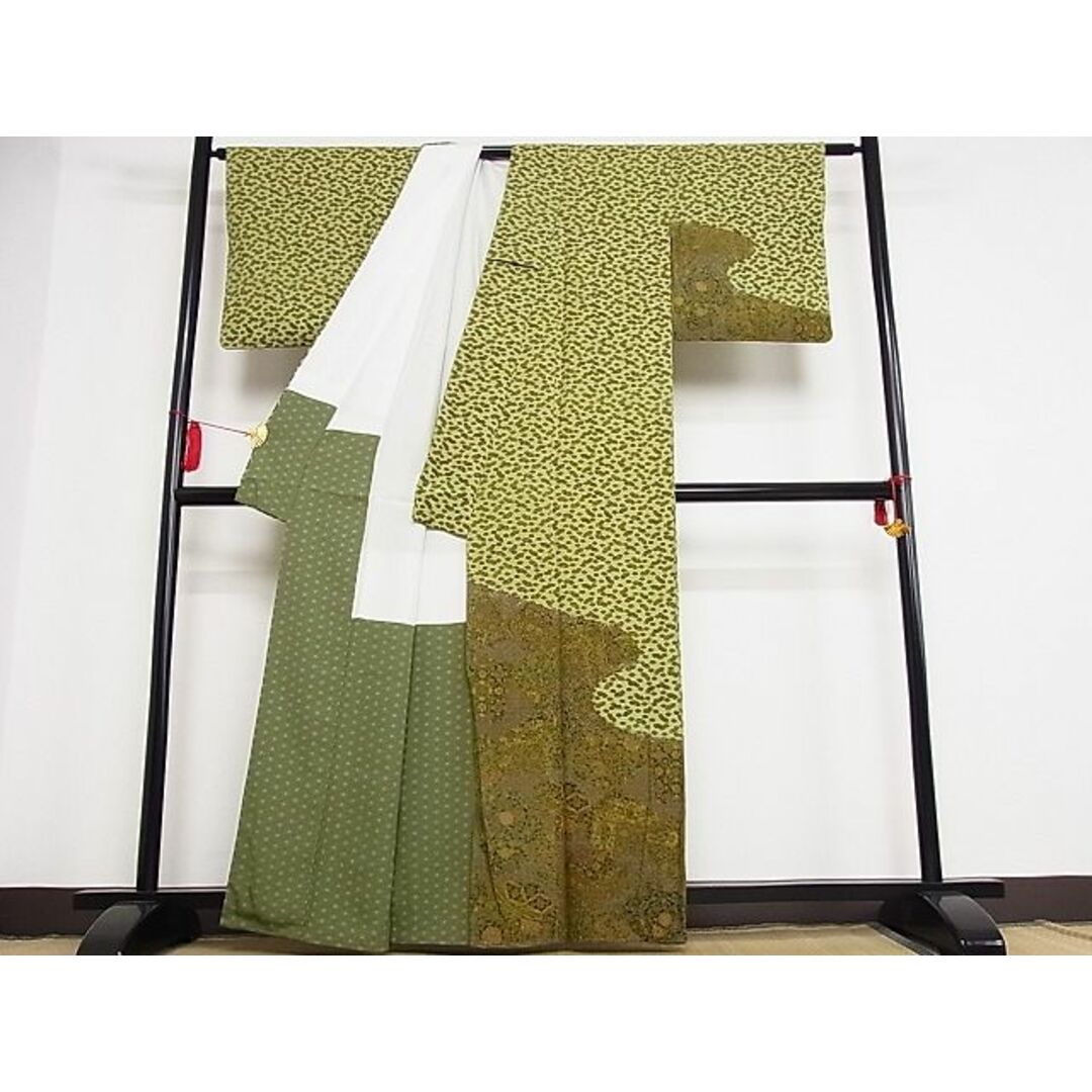 平和屋-こころ店■訪問着 風景文 たたき染め 金銀彩 着丈161cm 裄丈63cm 正絹 逸品 B-np8445
